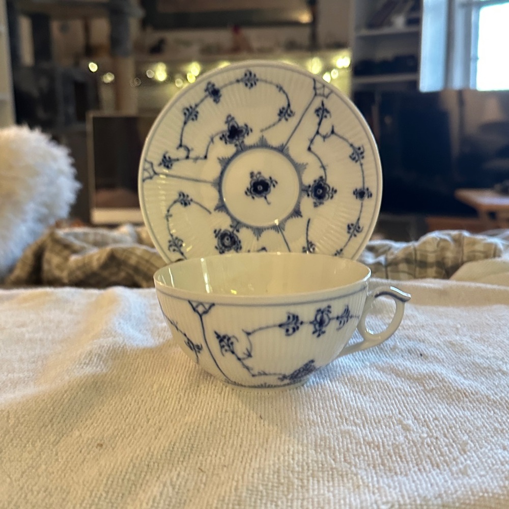 Royal Copenhagen Blue Fluted Plain Teacup Set